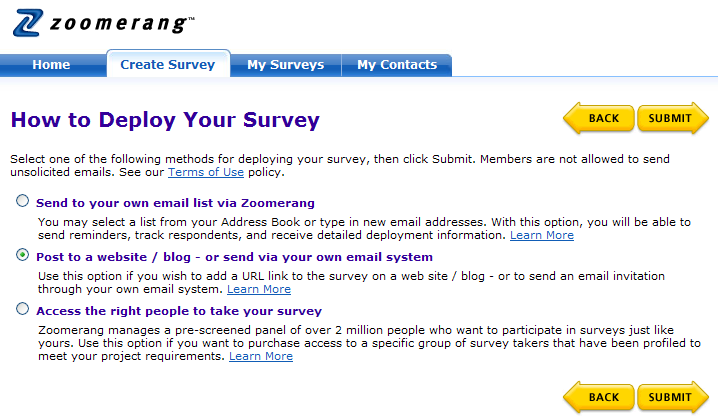 zoomerang survey deploy